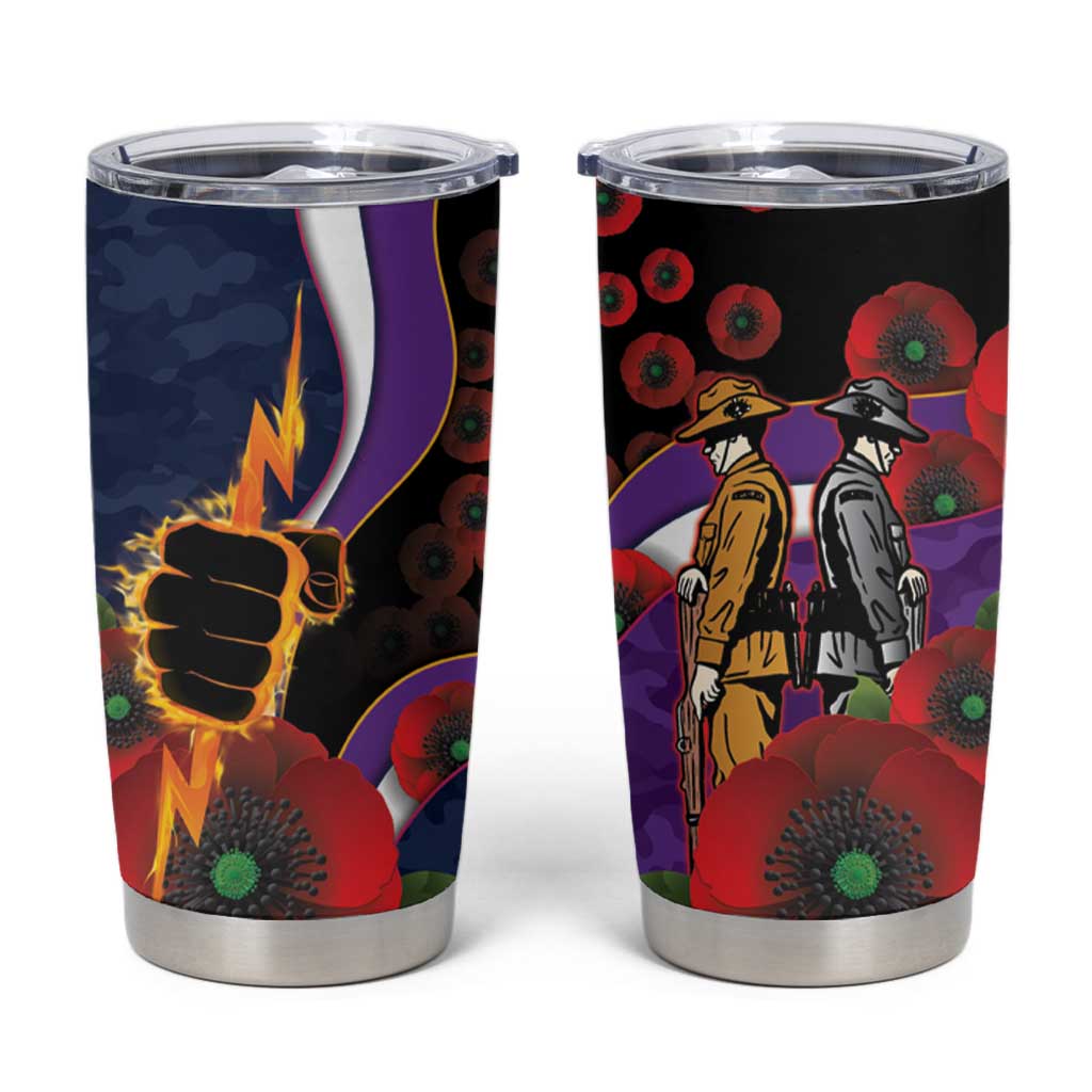 Melbourne Storm ANZAC Personalised Tumbler Cup Lest We Forget Poppy Camo