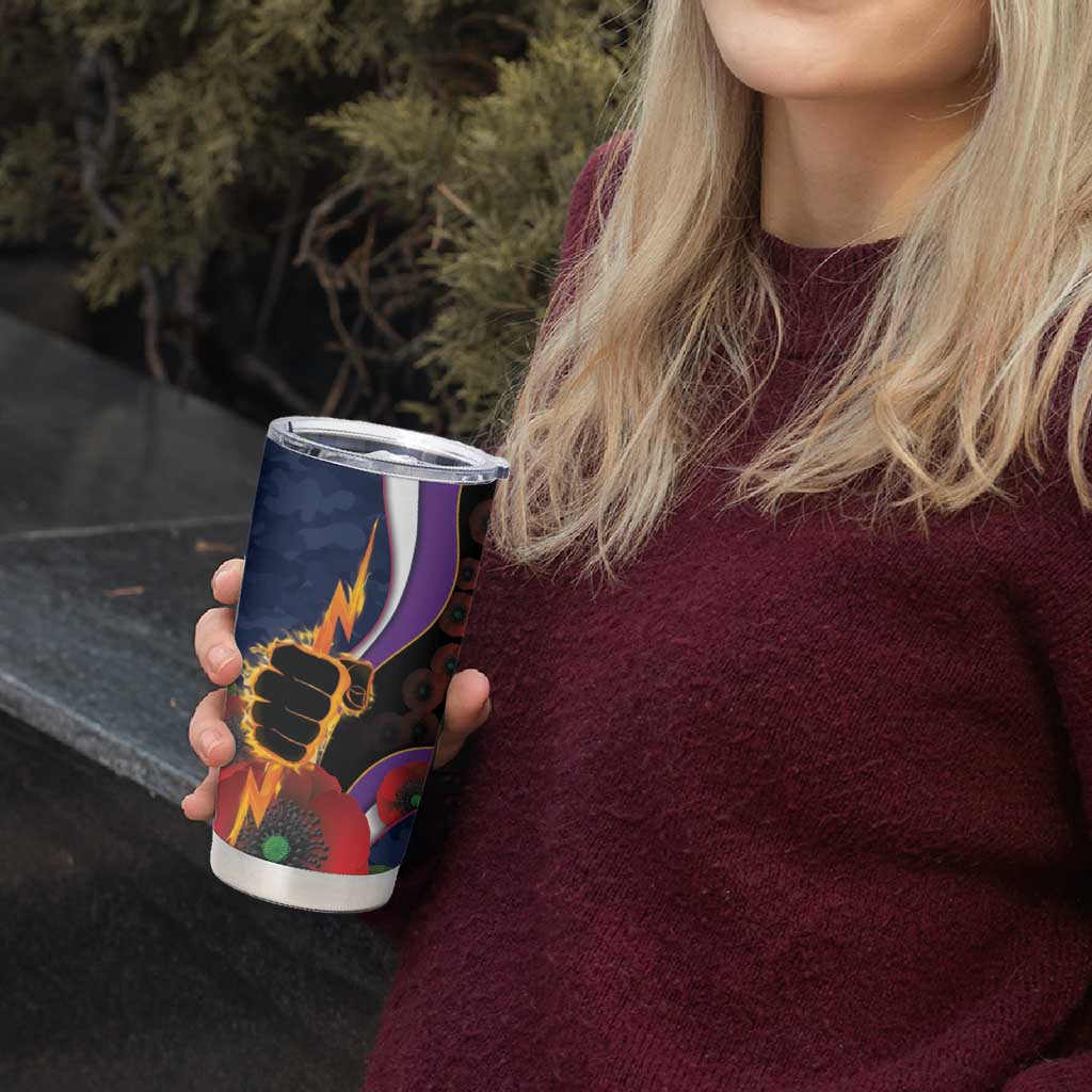 Melbourne Storm ANZAC Personalised Tumbler Cup Lest We Forget Poppy Camo