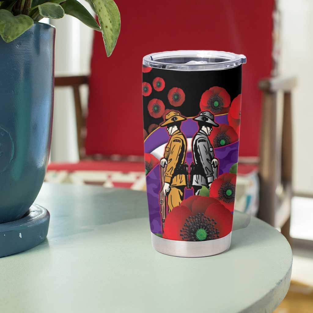 Melbourne Storm ANZAC Personalised Tumbler Cup Lest We Forget Poppy Camo