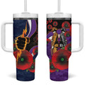 Melbourne Storm ANZAC Personalised Tumbler With Handle Lest We Forget Poppy Camo