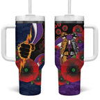 Melbourne Storm ANZAC Personalised Tumbler With Handle Lest We Forget Poppy Camo