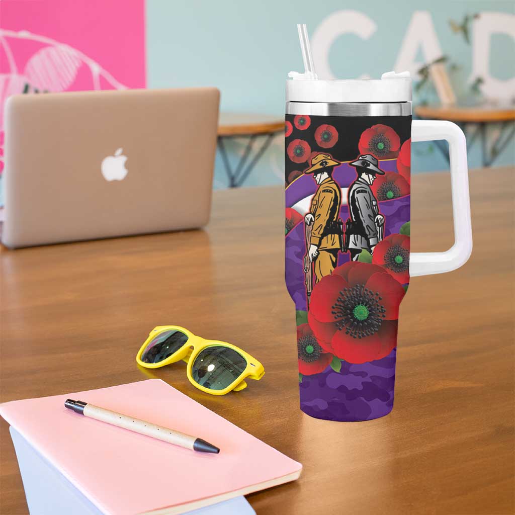 Melbourne Storm ANZAC Personalised Tumbler With Handle Lest We Forget Poppy Camo
