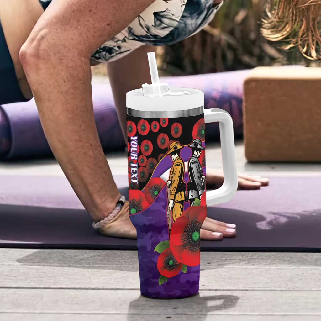 Melbourne Storm ANZAC Personalised Tumbler With Handle Lest We Forget Poppy Camo