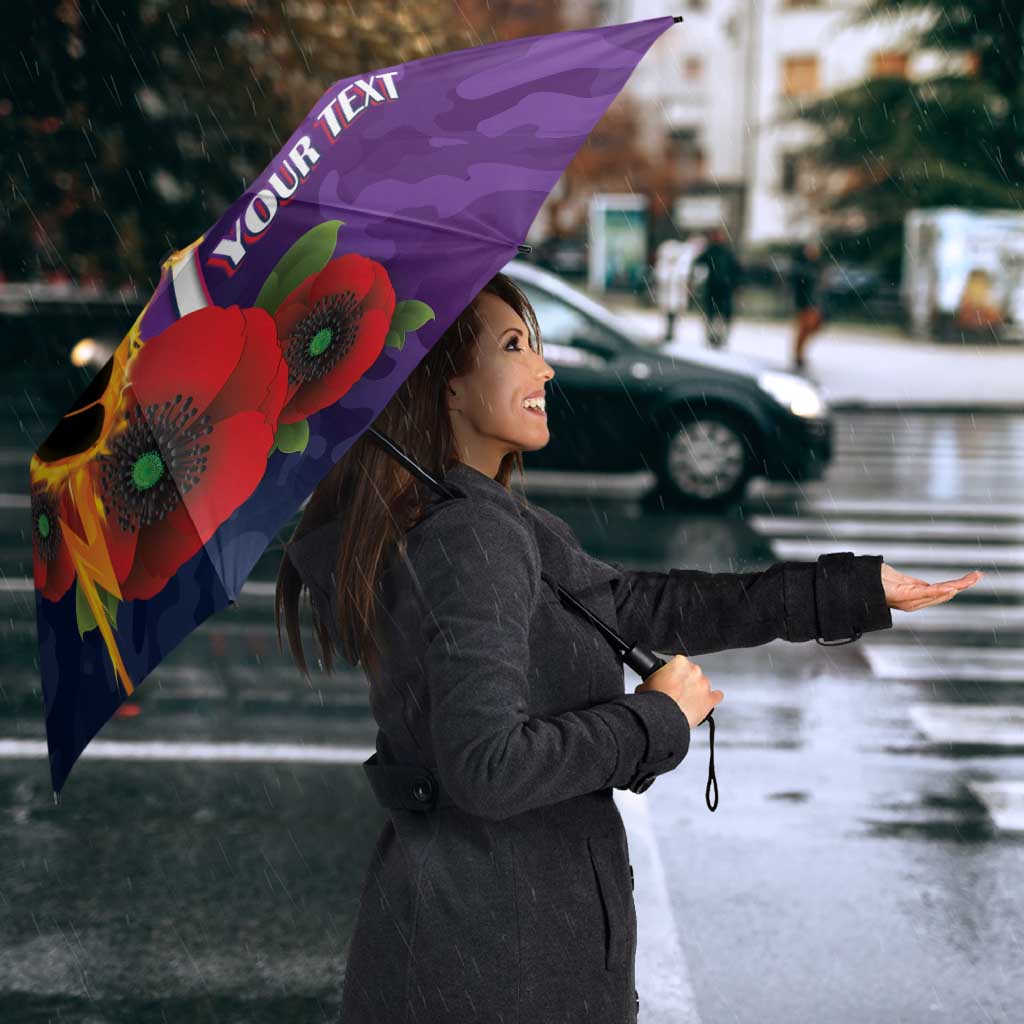Melbourne Storm ANZAC Personalised Umbrella Lest We Forget Poppy Camo