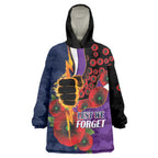 Melbourne Storm ANZAC Personalised Wearable Blanket Hoodie Lest We Forget Poppy Camo