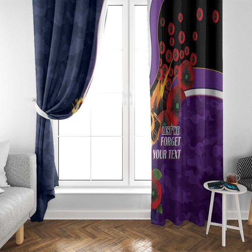 Melbourne Storm ANZAC Personalised Window Curtain Lest We Forget Poppy Camo