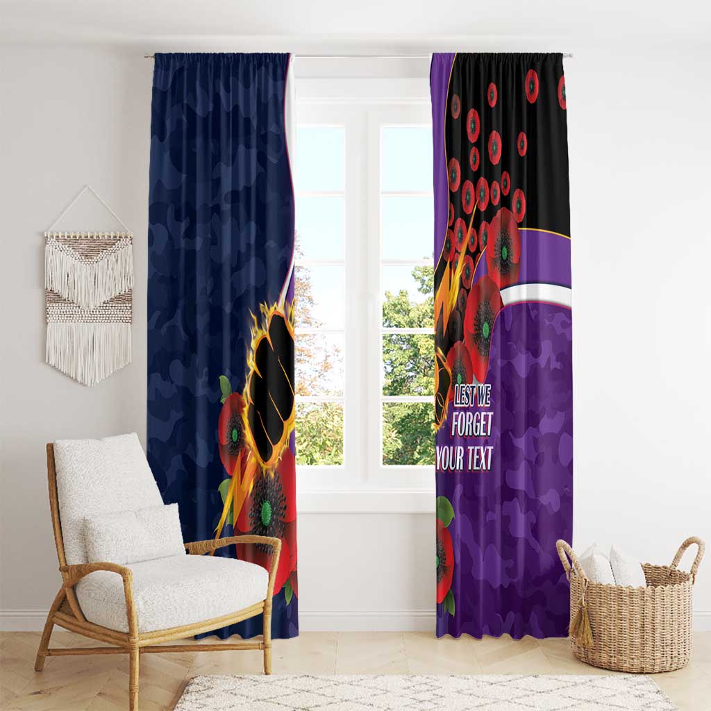 Melbourne Storm ANZAC Personalised Window Curtain Lest We Forget Poppy Camo