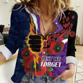 Melbourne Storm ANZAC Personalised Women Casual Shirt Lest We Forget Poppy Camo