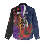 Melbourne Storm ANZAC Personalised Women Casual Shirt Lest We Forget Poppy Camo