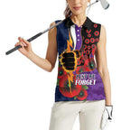 Melbourne Storm ANZAC Personalised Women Sleeveless Polo Shirt Lest We Forget Poppy Camo