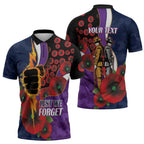 Melbourne Storm ANZAC Personalised Zipper Polo Shirt Lest We Forget Poppy Camo