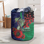 New Zealand Warriors ANZAC Personalised Laundry Basket Lest We Forget Poppy Camo