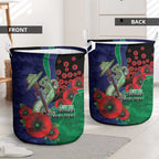 New Zealand Warriors ANZAC Personalised Laundry Basket Lest We Forget Poppy Camo