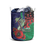 New Zealand Warriors ANZAC Personalised Laundry Basket Lest We Forget Poppy Camo