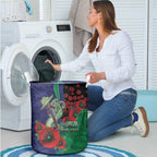 New Zealand Warriors ANZAC Personalised Laundry Basket Lest We Forget Poppy Camo