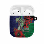 New Zealand Warriors ANZAC Personalised AirPods Case Lest We Forget Poppy Camo