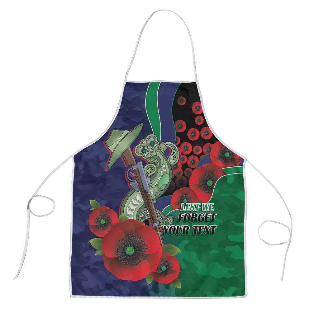 New Zealand Warriors ANZAC Personalised Apron Lest We Forget Poppy Camo