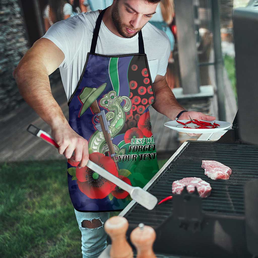 New Zealand Warriors ANZAC Personalised Apron Lest We Forget Poppy Camo