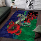 New Zealand Warriors ANZAC Personalised Area Rug Lest We Forget Poppy Camo