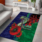 New Zealand Warriors ANZAC Personalised Area Rug Lest We Forget Poppy Camo