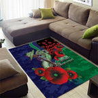 New Zealand Warriors ANZAC Personalised Area Rug Lest We Forget Poppy Camo