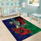 New Zealand Warriors ANZAC Personalised Area Rug Lest We Forget Poppy Camo