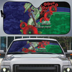 New Zealand Warriors ANZAC Personalised Auto Sun Shade Lest We Forget Poppy Camo