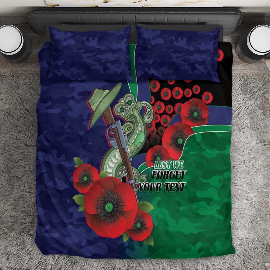 New Zealand Warriors ANZAC Personalised Bedding Set Lest We Forget Poppy Camo