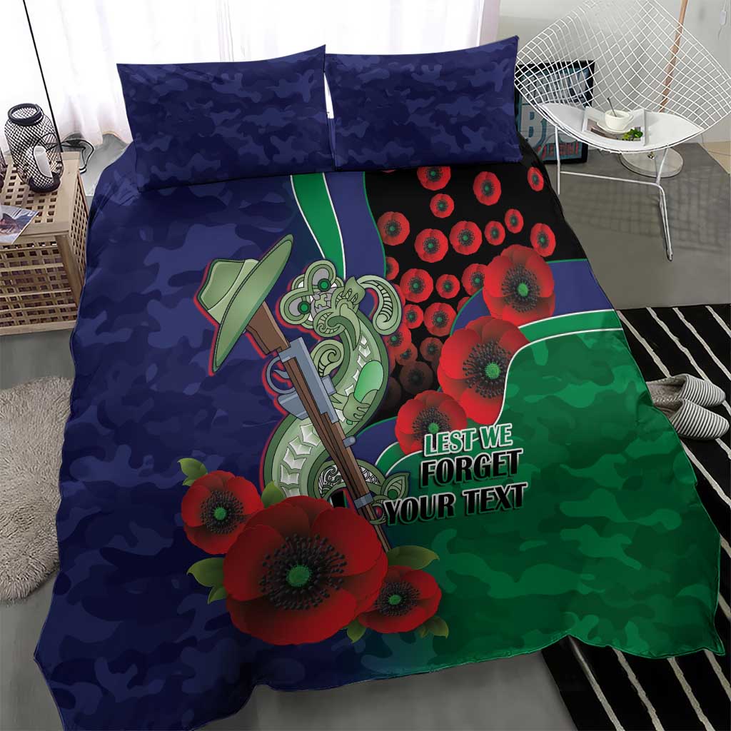 New Zealand Warriors ANZAC Personalised Bedding Set Lest We Forget Poppy Camo