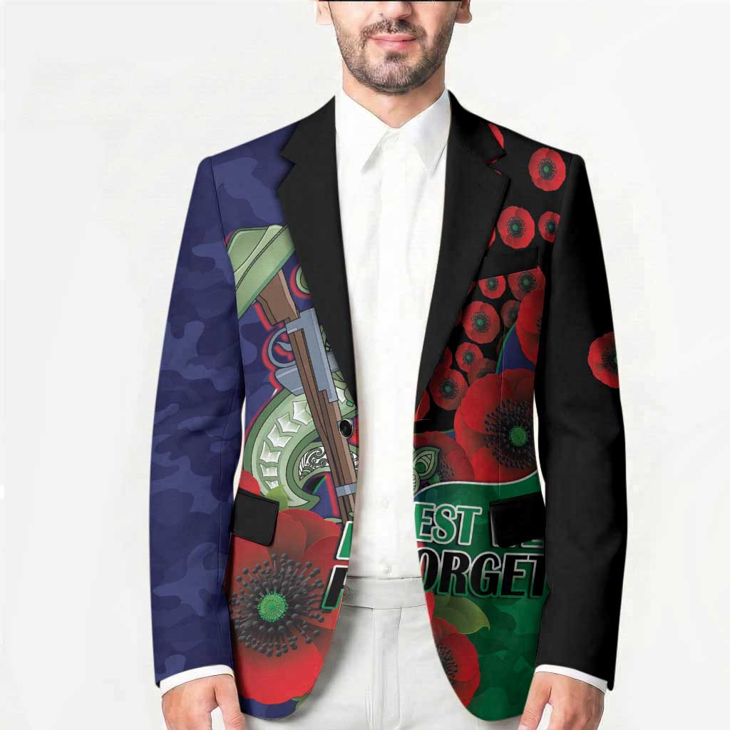 New Zealand Warriors ANZAC Personalised Blazer Lest We Forget Poppy Camo