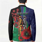 New Zealand Warriors ANZAC Personalised Blazer Lest We Forget Poppy Camo