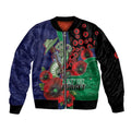 New Zealand Warriors ANZAC Personalised Bomber Jacket Lest We Forget Poppy Camo
