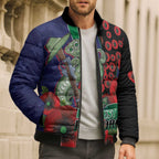 New Zealand Warriors ANZAC Personalised Bomber Puffer Jacket Lest We Forget Poppy Camo