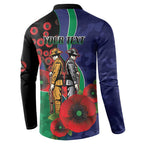 New Zealand Warriors ANZAC Personalised Button Sweatshirt Lest We Forget Poppy Camo