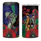 New Zealand Warriors ANZAC Personalised 4 in 1 Can Cooler Tumbler Lest We Forget Poppy Camo