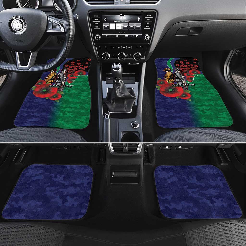 New Zealand Warriors ANZAC Personalised Car Mats Lest We Forget Poppy Camo