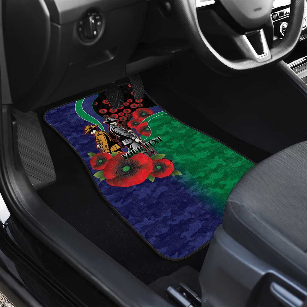 New Zealand Warriors ANZAC Personalised Car Mats Lest We Forget Poppy Camo