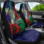 New Zealand Warriors ANZAC Personalised Car Seat Cover Lest We Forget Poppy Camo