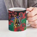 New Zealand Warriors ANZAC Personalised Ceramic Mug Lest We Forget Poppy Camo