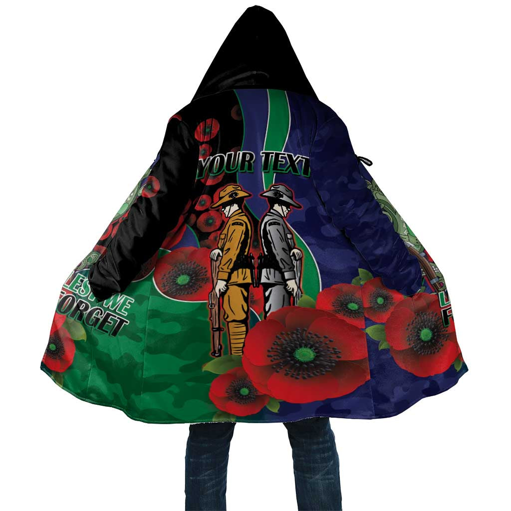 New Zealand Warriors ANZAC Personalised Cloak Lest We Forget Poppy Camo