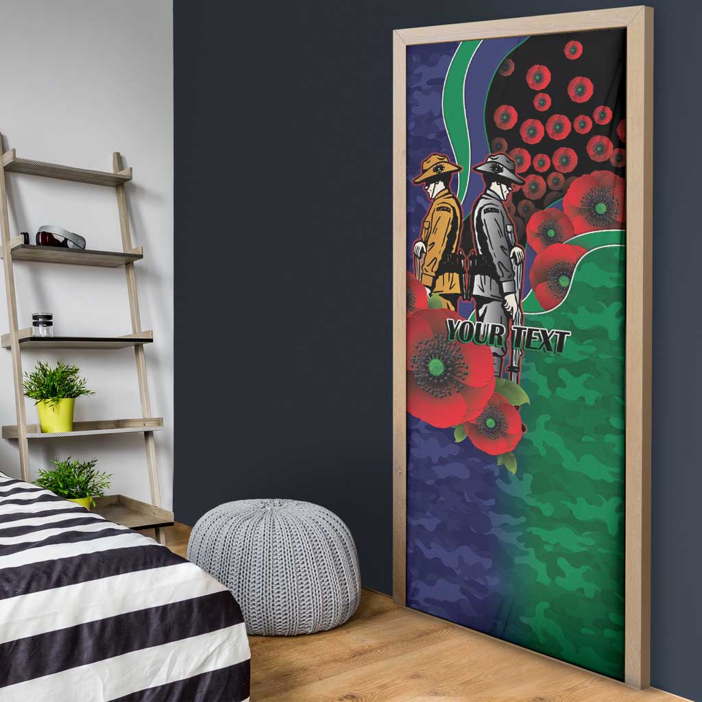 New Zealand Warriors ANZAC Personalised Door Cover Lest We Forget Poppy Camo
