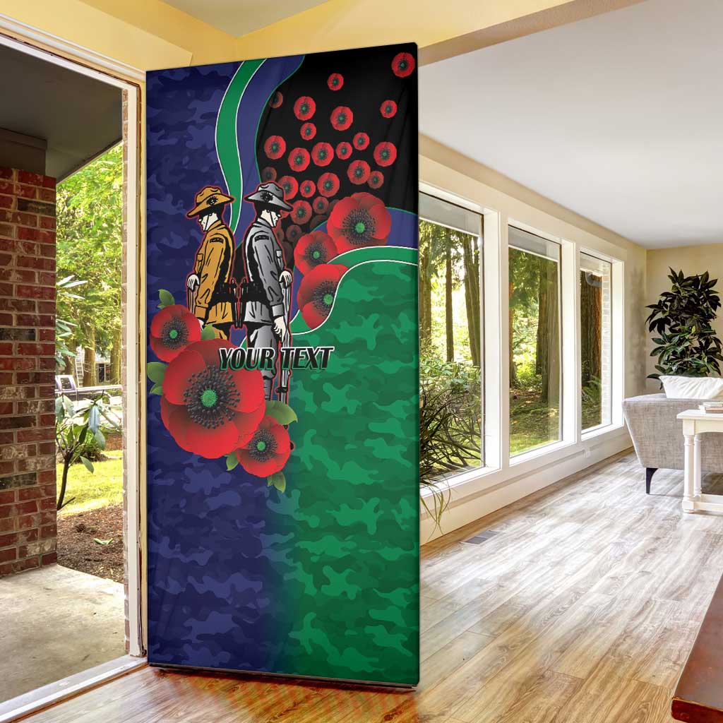 New Zealand Warriors ANZAC Personalised Door Cover Lest We Forget Poppy Camo