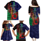 New Zealand Warriors ANZAC Personalised Family Matching Puletasi and Hawaiian Shirt Lest We Forget Poppy Camo