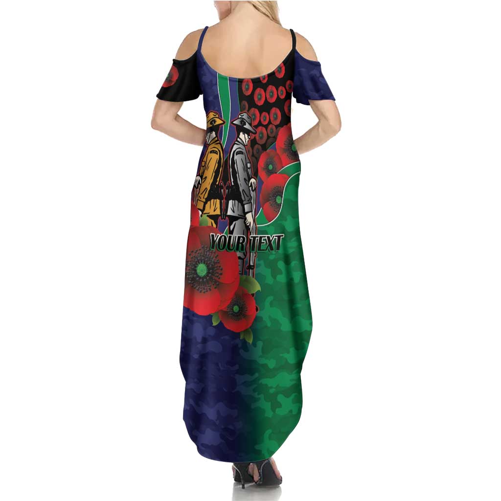 New Zealand Warriors ANZAC Personalised Family Matching Summer Maxi Dress and Hawaiian Shirt Lest We Forget Poppy Camo