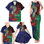 New Zealand Warriors ANZAC Personalised Family Matching Tank Maxi Dress and Hawaiian Shirt Lest We Forget Poppy Camo