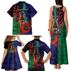 New Zealand Warriors ANZAC Personalised Family Matching Tank Maxi Dress and Hawaiian Shirt Lest We Forget Poppy Camo