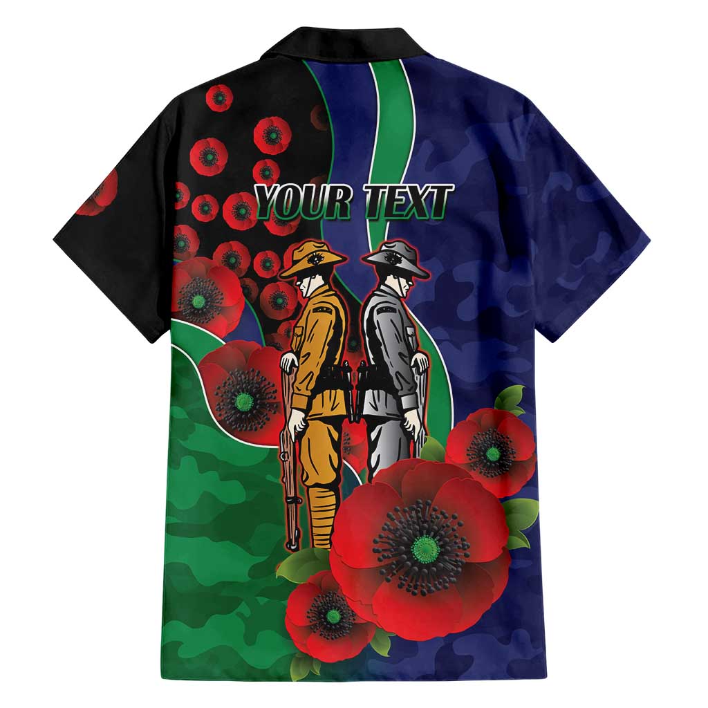 New Zealand Warriors ANZAC Personalised Family Matching Tank Maxi Dress and Hawaiian Shirt Lest We Forget Poppy Camo