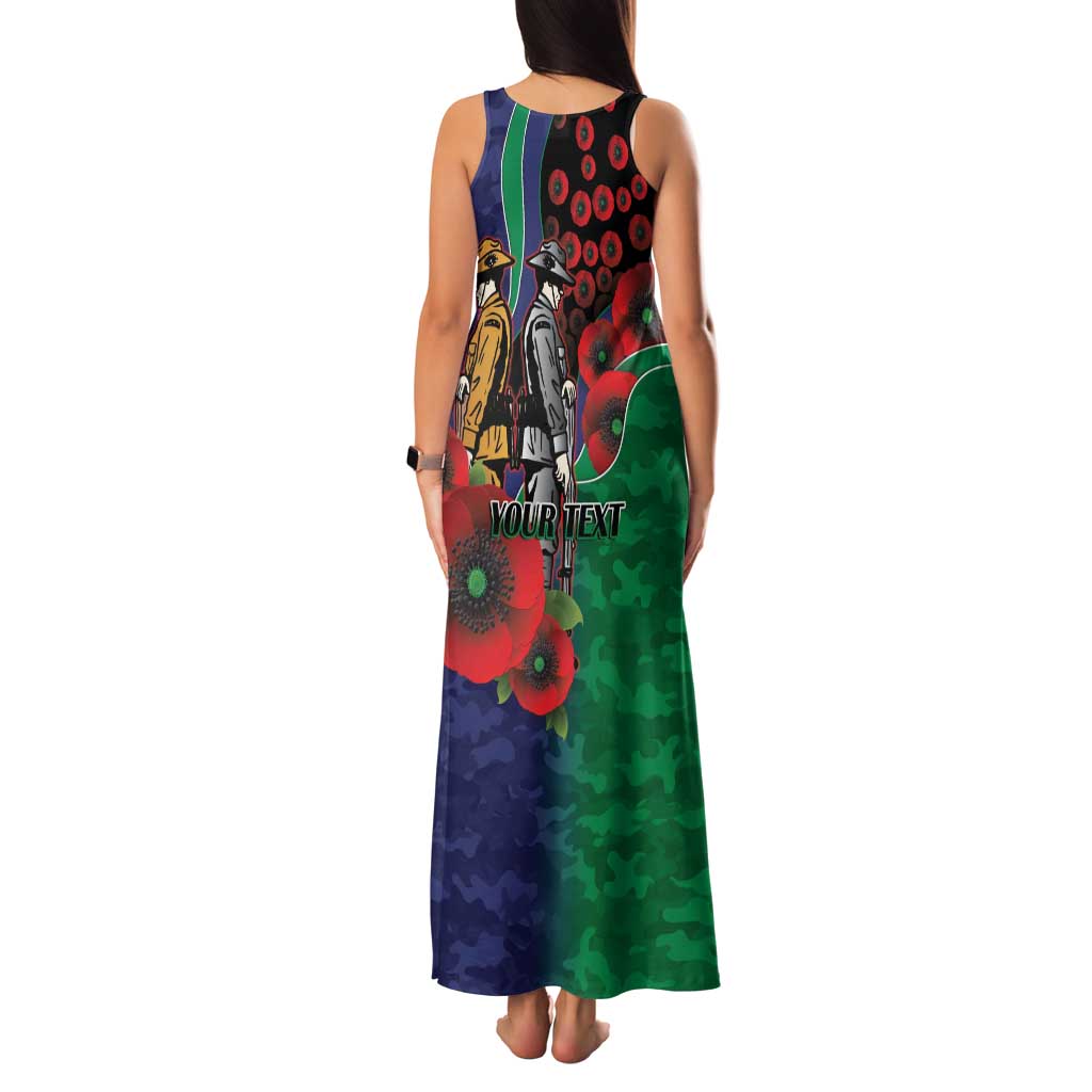New Zealand Warriors ANZAC Personalised Family Matching Tank Maxi Dress and Hawaiian Shirt Lest We Forget Poppy Camo