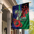 New Zealand Warriors ANZAC Personalised Garden Flag Lest We Forget Poppy Camo