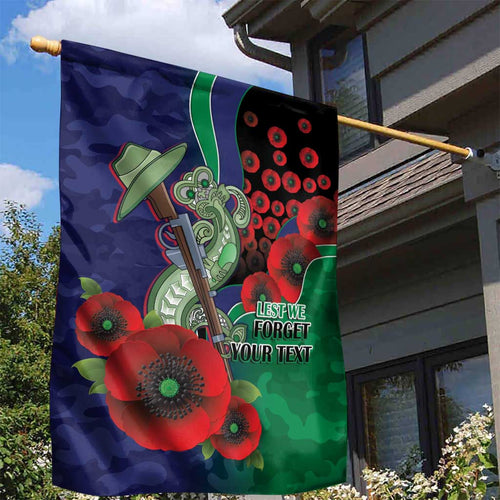 New Zealand Warriors ANZAC Personalised Garden Flag Lest We Forget Poppy Camo